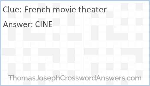 French movie theater Answer