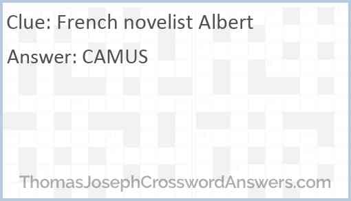 French novelist Albert Answer