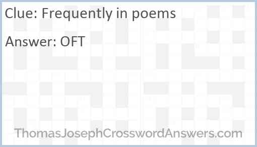 Frequently in poems Answer