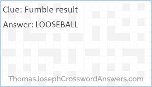 Fumble result Answer