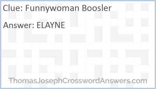 Funnywoman Boosler Answer