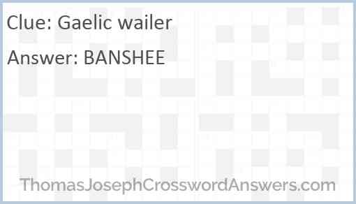 Gaelic wailer Answer