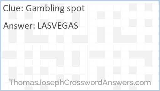 Gambling spot Answer