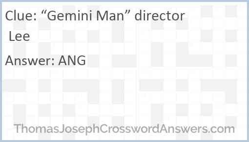 “Gemini Man” director Lee Answer