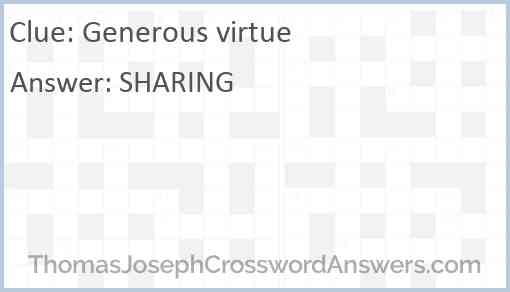 Generous virtue Answer