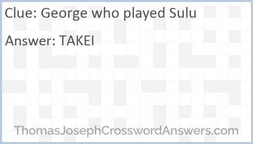 George who played Sulu Answer