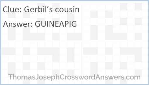 Gerbil’s cousin Answer