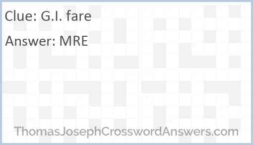 G.I. fare Answer