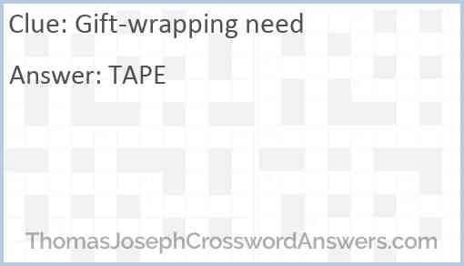 Gift-wrapping need Answer