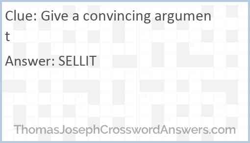 Give a convincing argument Answer