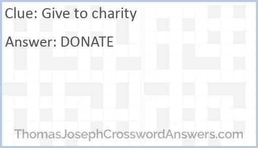 Give to charity Answer