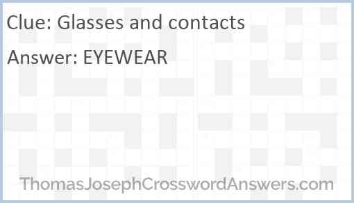 Glasses and contacts Answer