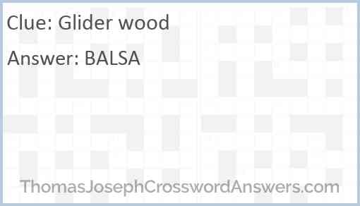 Glider wood Answer