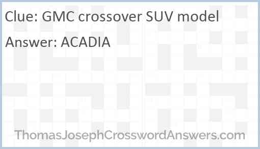 GMC crossover SUV model Answer