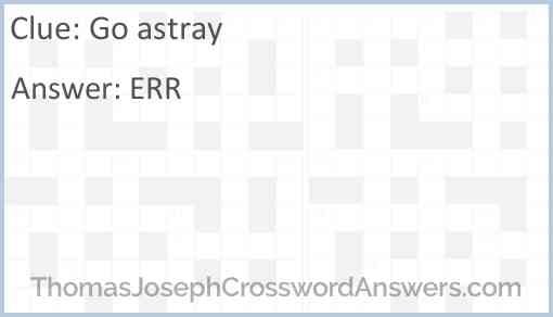Go astray Answer
