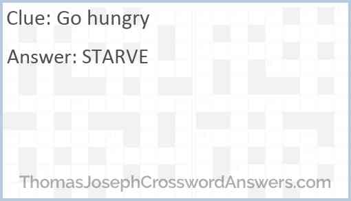 Go hungry Answer