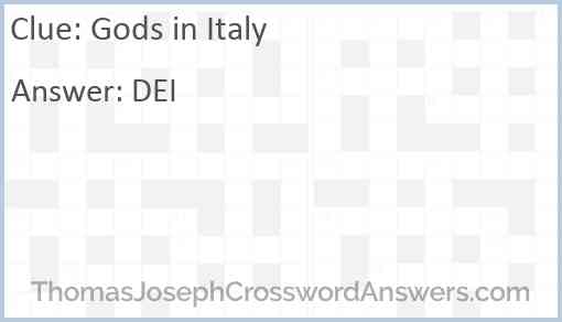 Gods in Italy Answer