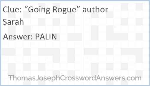 “Going Rogue” author Sarah Answer