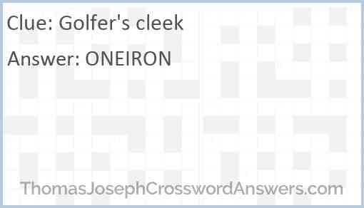 Golfer’s cleek Answer