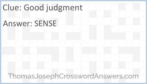 Good judgment Answer