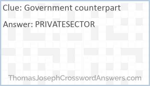 Government counterpart Answer