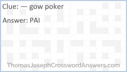 — gow poker Answer