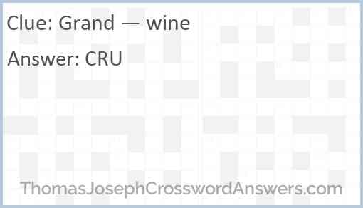 Grand — wine Answer