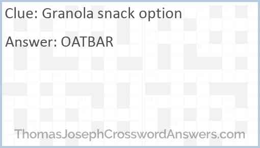 Granola snack option Answer