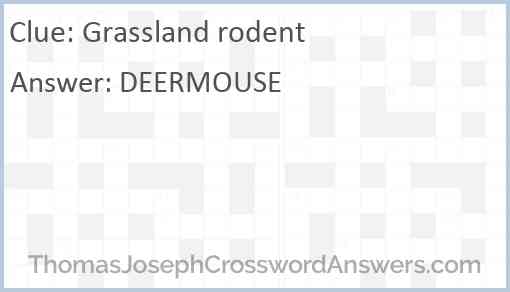Grassland rodent Answer