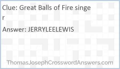 Great Balls of Fire singer Answer