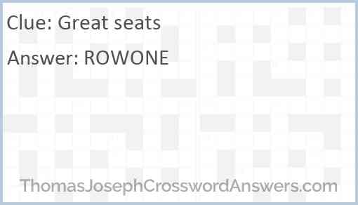 Great seats Answer