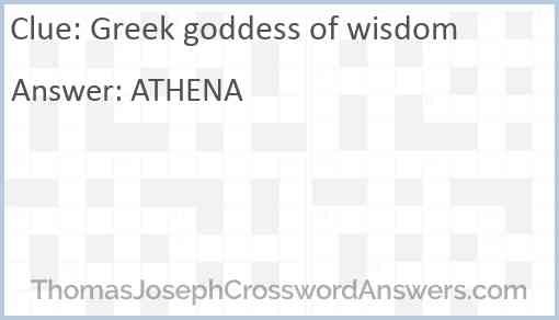 Greek goddess of wisdom Answer