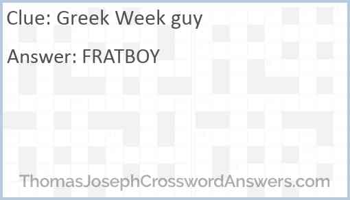 Greek Week guy Answer