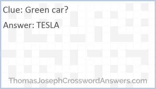Green car? Answer