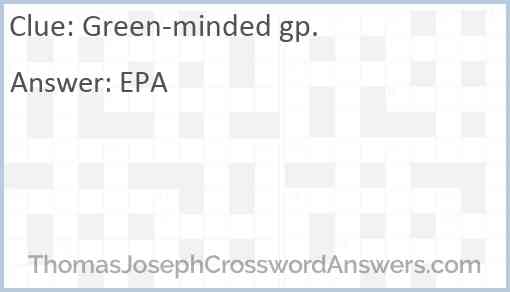 Green-minded gp. Answer