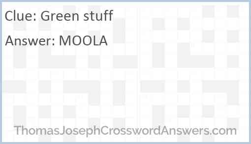 Green stuff Answer