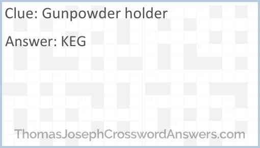 Gunpowder holder Answer
