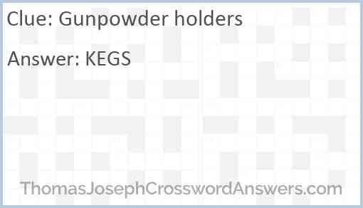 Gunpowder holders Answer