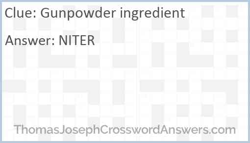 Gunpowder ingredient Answer