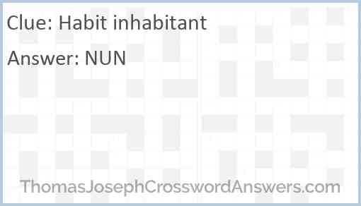 Habit inhabitant Answer