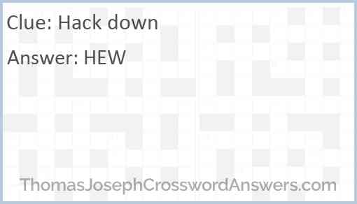 Hack down Answer