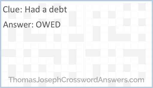 Had a debt Answer