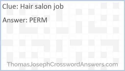 Hair salon job Answer