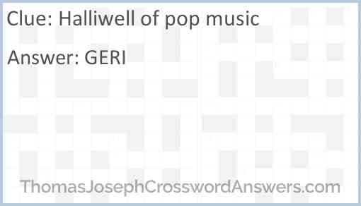 Halliwell of pop music Answer