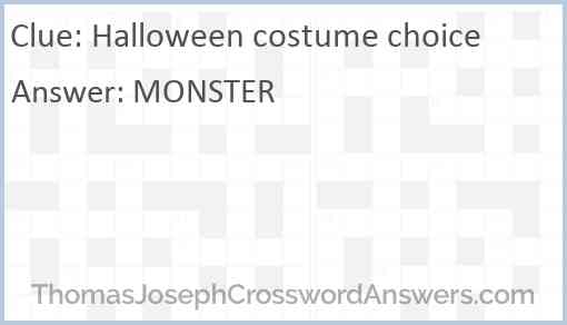 Halloween costume choice Answer