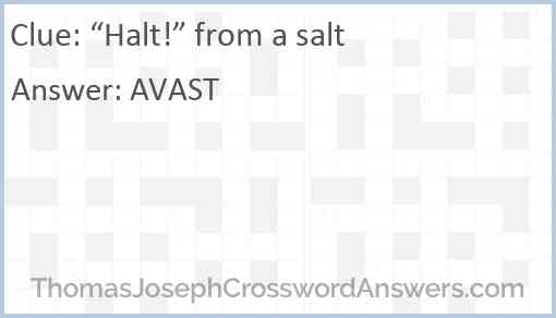 “Halt!” from a salt Answer