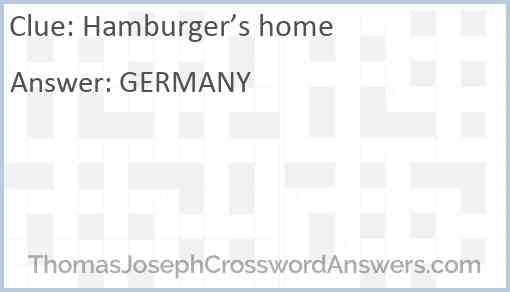 Hamburger’s home Answer