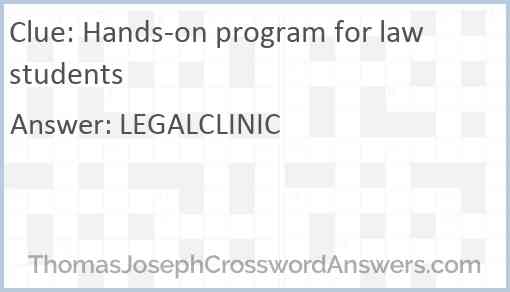Hands-on program for law students Answer