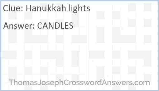 Hanukkah lights Answer