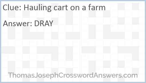 Hauling cart on a farm Answer